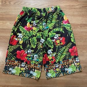 Disney Hawaiian tropical shorts
